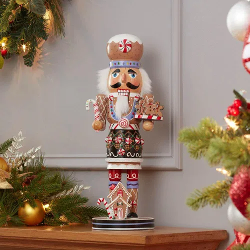Miniatura 7 de Kurt Adler, cascanueces navideño de jengibre de madera, 16 pulgadas