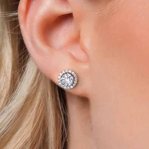 Miniatura 244 de Gem Stone King Aretes redondos de plata de ley 925 de 0.236 in con piedra natal extraíble para mujer