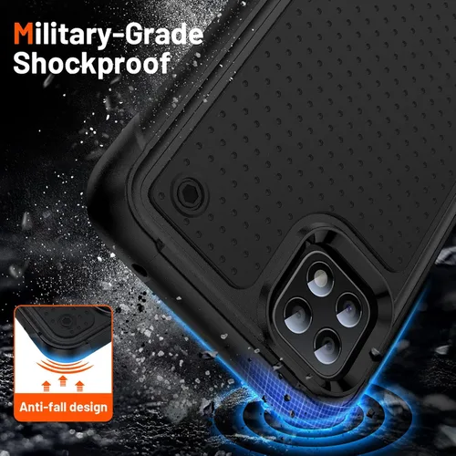 Miniatura 8 de Jeylly Compatible con Samsung Galaxy A22 5G Funda, Funda Samsung A22 5G con 2pcs protectores de pantalla de vidrio templado