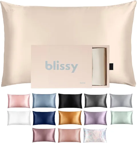 Miniatura 10 de Funda de almohada 100% de seda de morera pura de Blissy, fibras de alta calidad 6A con densidad de 22 momme, para el cuidado del cabello y la piel