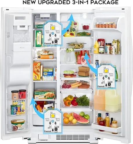Miniatura 2 de Bombilla de repuesto para refrigerador WR55X11132 compatible con WR55X25754 WR55X26486 WR55X30602 EAP12172918 4590213 AP6261806 PS12172918, cubierta