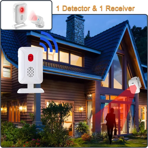 Miniatura 2 de Timbre inalámbrico con sensor de movimiento para tienda en el hogar, timbre de bienvenida de seguridad, monitor de cuerpo para niños mayores