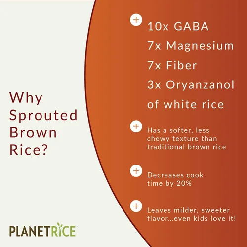 Miniatura 3 de Planet Rice Arroz integral germinado a granel, ideal para cocinar arroz a granel, arroz Gaba sin gluten, vegano, paleo, con un 64% más de fibra