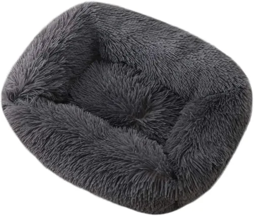 Miniatura 20 de La La Pet® Cama de dona para perros y gatos, acogedora cama para mascotas, cama para perros madriguera, cama calmante para mascotas, almohada