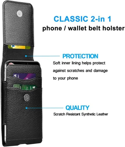 Miniatura 2 de Funda de cuero para iPhone 17 Pro, Samsung, Motorola, Xiaomi, funda de protección Huawei, funda de protección para teléfono con hebilla de cinturón