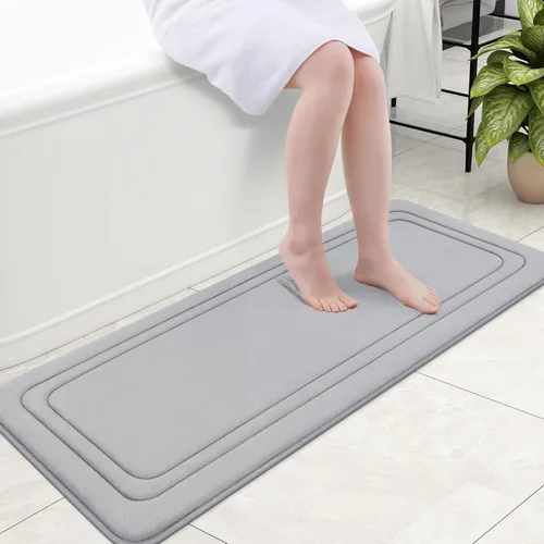 Miniatura 65 de Grandaily Alfombra de baño de espuma viscoelástica de 24 x 16 pulgadas, ultrasuave, antideslizante y absorbente, lavable a máquina, cómoda alfombra