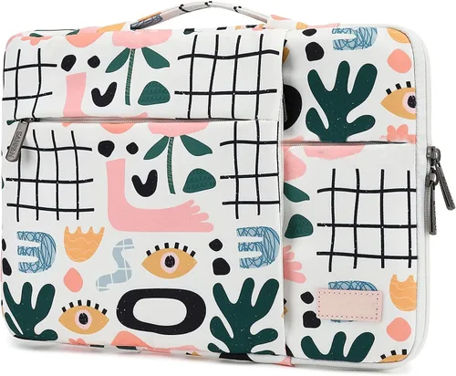 Miniatura 9 de Funda protectora de 360° para laptop con 2 bolsillos, asa y correa de equipaje para iPad de 12.9 pulgadas, MacBook Pro Air de 13 pulgadas y laptop