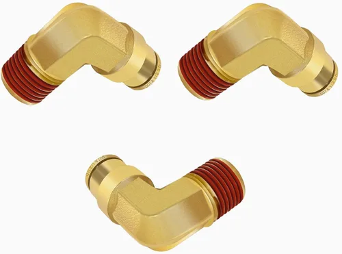 Miniatura 16 de Siptenk Codos de 1/2" DOT de latón DOT de aire de conexión rápida DOT accesorios de línea de aire DOT 5 piezas, tubo de 1/2" OD x rosca NPT de 3/8