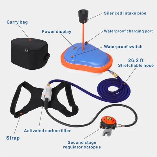 Miniatura 2 de Aire 1, Ventilador de buceo aprobado por aerolínea, Sistema de buceo sin tanque, Tanque de buceo recargable portátil, Compresor de aire impermeable