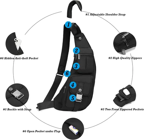 Miniatura 44 de Nicgid Sling Bag - Mochila bandolera para hombre), LYSB01NH075BJ-SPRTSEQIP