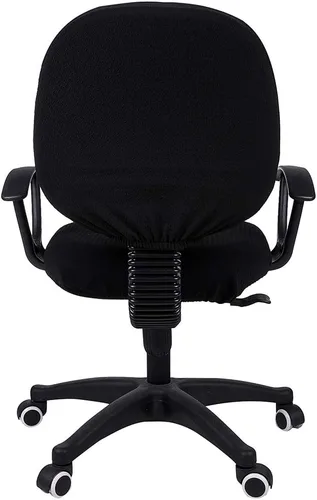 Miniatura 3 de Smiry Fundas elásticas de jacquard para silla de oficina de computadora, extraíbles y lavables, fundas universales para silla giratoria de Negro