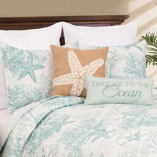 Miniatura 4 de C&F Home Ocean Treasures - Juego de edredón de 2 piezas tamaño individual, versátil para verano, náutico, costero, playa, casa, reversible, lavable