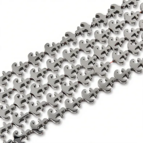 Miniatura 13 de HAAMIIQII 35 piezas de cuentas de gema suelta de hematita negra natural de 12 mm en forma circular, cuentas de piedra espaciadora para hacer