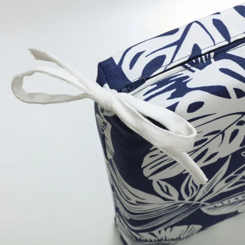 Miniatura 5 de Pillow Perfect Tropic Botanical - Almohadilla para silla de interior/exterior con lazos, 2 unidades, 16 x 18.5 pulgadas, azul marino Delray
