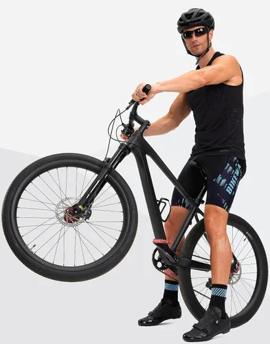 Miniatura 11 de Bikewa Pantalones cortos de ciclismo para hombre, con acolchado 4D, para ciclismo de carretera, con bolsillos con cremallera