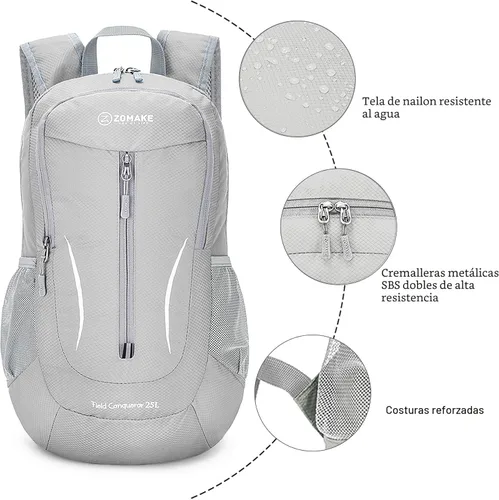Miniatura 5 de ZOMAKE Mochila plegable ultraligera de 25 litros, mochila de senderismo plegable resistente al agua, pequeña mochila plegable para viajes