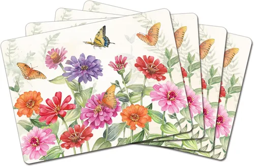 Miniatura 19 de Manteles Individuales Decorativos Premium de Tablero Duro para Mesa Jardín de Medianoche Negro y Blanco Paquete de 4 Fabricado en los Estados Unidos