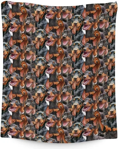 Miniatura 8 de Doberman - Manta suave, mullida y cálida, manta pequeña de 30 x 40 pulgadas para sofá, oficina, regalo verde lindo para los amantes de los perros