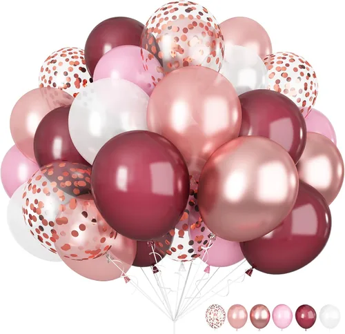 Miniatura 23 de Jobkoo Globos Azules y Blancos, 60 Pzs Globos de Látex Pastel Azul Bebé Plateado de 12 Pulgadas con Globos de Confeti Metálico Globos de Graduación