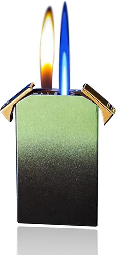 Cool Jet - Encendedor de doble llama, bonito estético, recargable y ajustable, regalo para hombres, velas de chimenea, camping, barbacoa (sin gas)