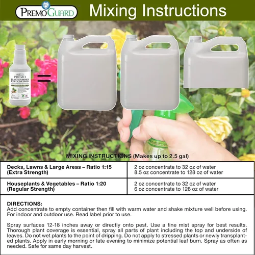 Miniatura 2 de Control de plagas de plantas y jardín de Premo Guard - Concentrado de 16 onzas que hace hasta 2.5 galones - Control de insectos y enfermedades