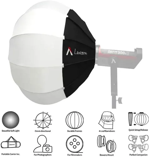 Miniatura 3 de Aputure Modificador de luz suave para farol, 26 pulgadas, ajuste rápido, plegable, luz espacial Aputure mejorada para 300D Mark II 120D 120T 120D