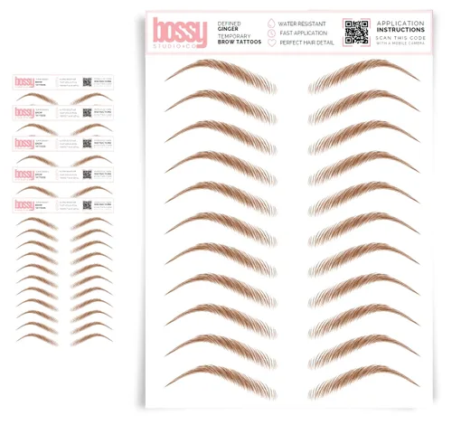 Miniatura 42 de 5 paquetes de tatuajes temporales para cejas, adhesivos impermeables para cejas, tatuajes falsos para el cabello tipo pelar de transferencia