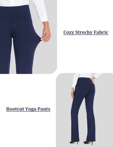 Miniatura 36 de Safort Pantalones de yoga con entrepierna de 28" 30" 32" 34"más amplios en la parte inferior para botas altas, 4 bolsillos, UPF50+