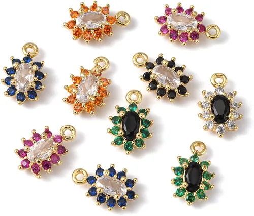 Miniatura 12 de LiQunSweet 20 piezas de micro pavé de circonitas cúbicas para bebé, diseño de huellas, para hacer joyas de ducha