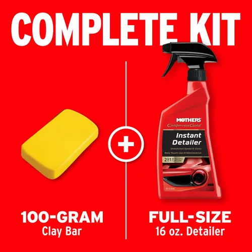 Miniatura 8 de Kit de arcilla Mothers California Gold, 1 barra de arcilla de 100 gramos + 16 oz. Detalle instantáneo — Elimina contaminantes, restaura el brillo