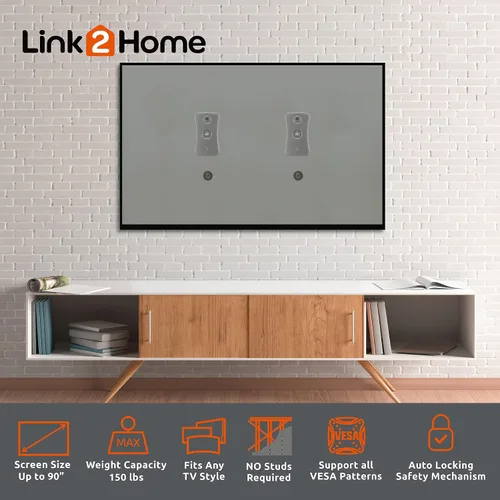 Miniatura 2 de Link2Home Soporte de pared fijo para TV de la serie Commercial Electric para televisores de 26 pulgadas a 90 pulgadas