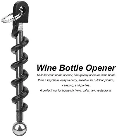 Miniatura 2 de 2 abridores portátiles de acero inoxidable para botellas de vino y cerveza con llavero sacacorchos multifuncionales para cocinas, cafeterías