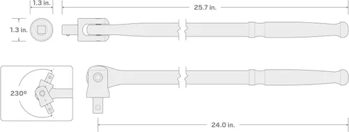 Miniatura 7 de TEKTON Unidad de 1/2 pulgada x barra de disyuntor de 24 pulgadas SBH00224