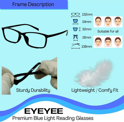 Miniatura 3 de Lentes de lectura para computadora, bloqueo de luz azul - Anteojos de lectura antirreflejos contra fatiga ocular, peso ligero para mujeres y Brillo
