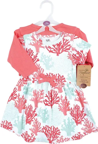 Miniatura 2 de Touched by Nature Baby Girl Organic Cotton Dress and Cardigan