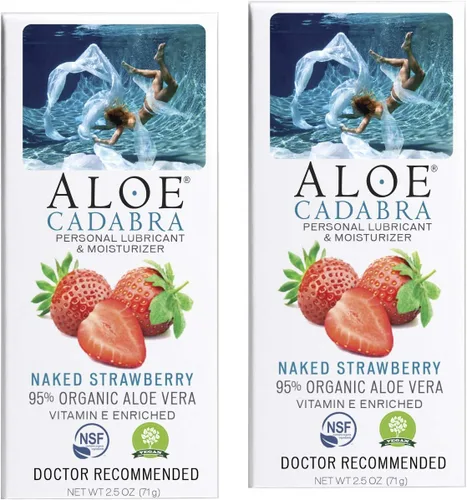 Miniatura 17 de Aloe Cadabra Lubricante personal con sabor e hidratante vaginal, lubricante orgánico de aloe comestible para hombres, mujeres y parejas, no mancha