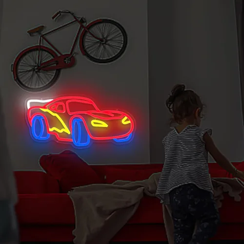 Miniatura 7 de Señal de Neón de Coche para Decoración de Pared, Señal de Neón de Carreras Regulable, Luz de Neón LED, Señales de Neón de Coche, Luz de Señal