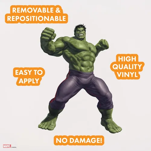 Miniatura 2 de Wall Palz Marvel Incredible Hulk Calcomanías de Pared - 29" Realidad Aumentada Vengadores Hulk Decoración de Pared para Dormitorio Calcomanías