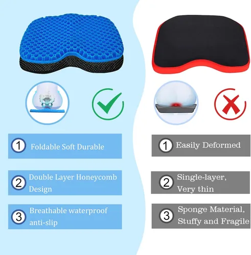 Miniatura 6 de NEW-Vi Cojín Antideslizante para Asiento de Kayak - Almohadilla de Gel Impermeable Engrosada para Bote Kayak Canoa Remo Estadio para Sentarse en Azul