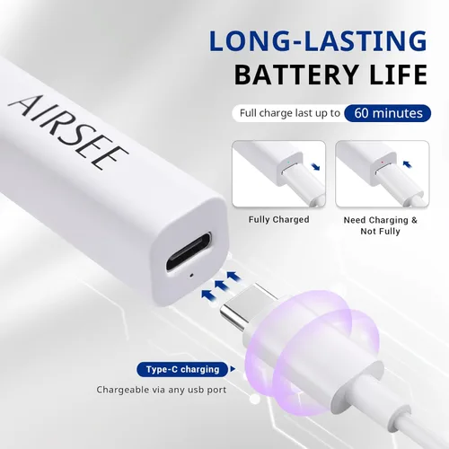 Miniatura 4 de AIRSEE Mini luz UV de mano para uñas de gel con soporte, lámparas de uñas recargables portátiles, 2 temporizadores para extensión rápida, decoración