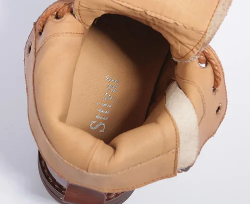 Miniatura 3 de Botines de cuero para mujer, con cordones, tacón bajo