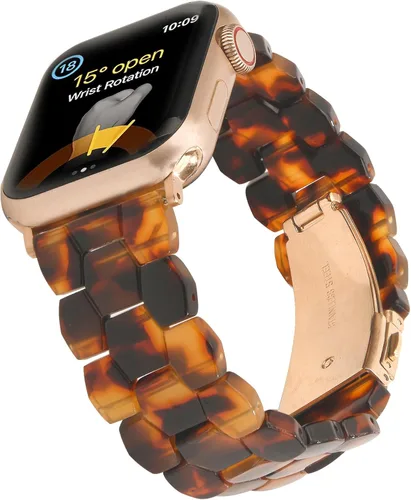 Miniatura 20 de Wongeto - Correa de resina compatible con Apple Watch Band (38mm 40mm) 1.496 pulgadas, 1.575 pulgadas, serie 5/4/3/2/1 para mujer y hombre con Rosa