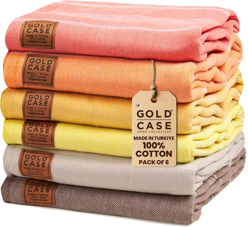 Miniatura 35 de GOLD CASE HOME COLLECTION - Juego de toallas turcas de playa LYCIA de 6 unidades – 100% algodón, toallas turcas de playa a granel 177,8 x 96,5 cm