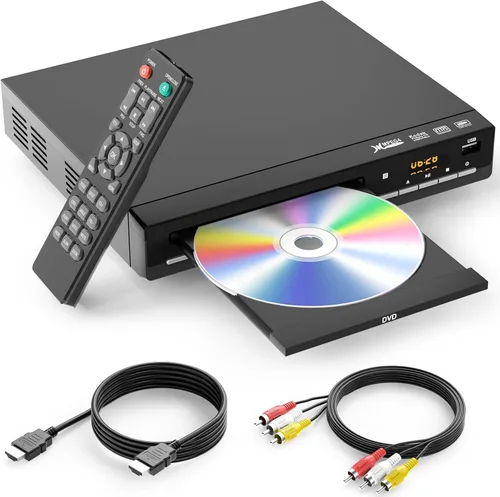 Reproductores de DVD para TV con HDMI, Reproduce Todas las Regiones y Formatos, Reproductor de CD para el Hogar, Soporta Vídeo
