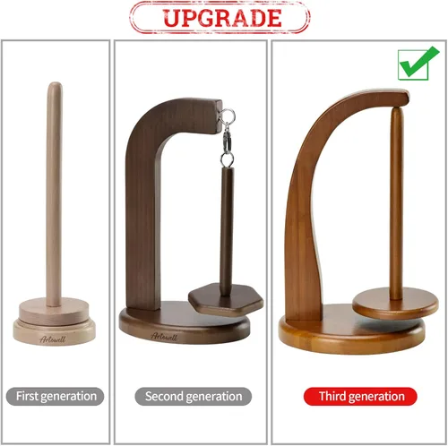 Miniatura 3 de Artowell - Soporte para hilo para tejer y hacer ganchillo, regalo de ganchillo para los amantes del tejido, hilador de hilo de madera para ganchillo