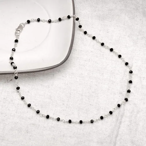 Miniatura 13 de Joseph Brothers Collar hecho a mano con cuentas negras y doradas para mujer, 14-24 pulgadas
