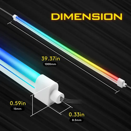 Miniatura 5 de EZDIY-FAB Kit de tira LED direccionable prémium para PC 5V ARGB sincronización de placa base, actualizado con 3 tipos de clips de montaje, 1 tira