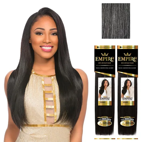 Miniatura 23 de Sensationnel Cabello humano Empire Yaki – Tejido sin enredos para un tejido rápido y coser en estilos para reflejos falsos y parte media falsa dejar