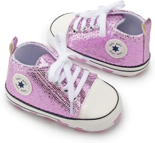 Miniatura 77 de KIDSUN zapatos deportivos altos hasta el tobillo para bebés, niños y niñas con suela antideslizante, suaves, para recién nacidos, zapatos