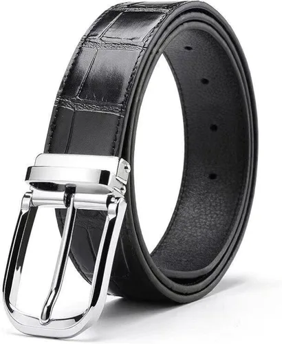 IMQSQIK Cinturones de vestir de cuero genuino para hombres, 1.38 pulgadas, diseño moderno y clásico para el trabajo, negocios y casual